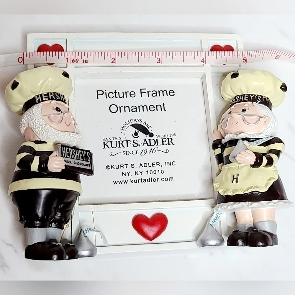KURT ADLER Hershey's Milk Chocolate Kisses 3D Picture Frame 2003 Valentines Day